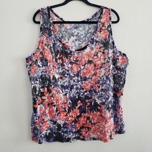 Roamans Plus Size Tank Top Womens 1X Round Neck